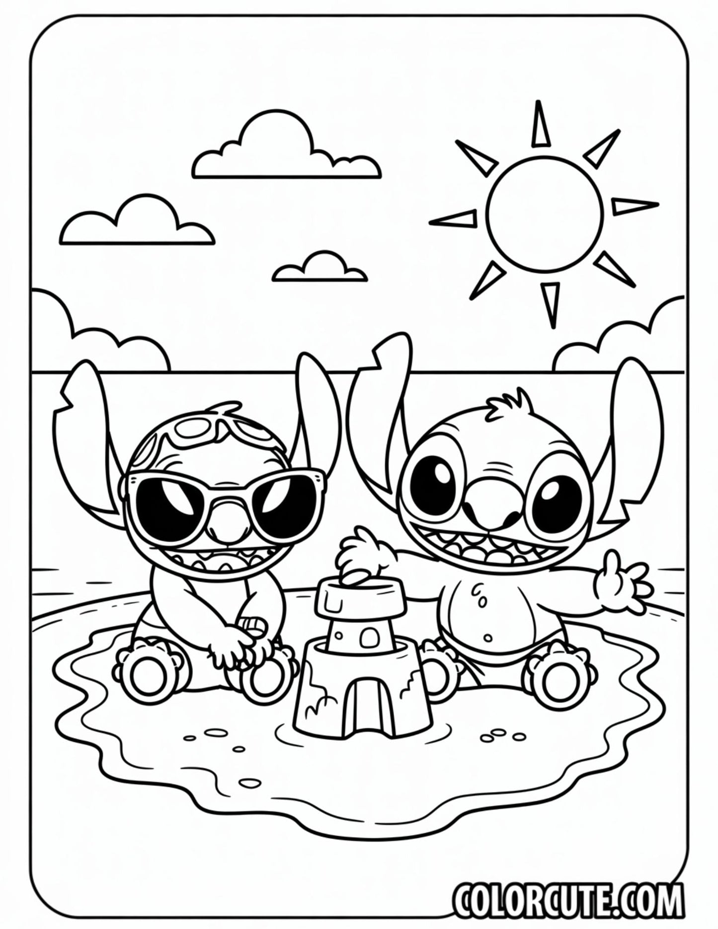 Summer Lilo and Stitch Coloring Pages | Free PDF Printables