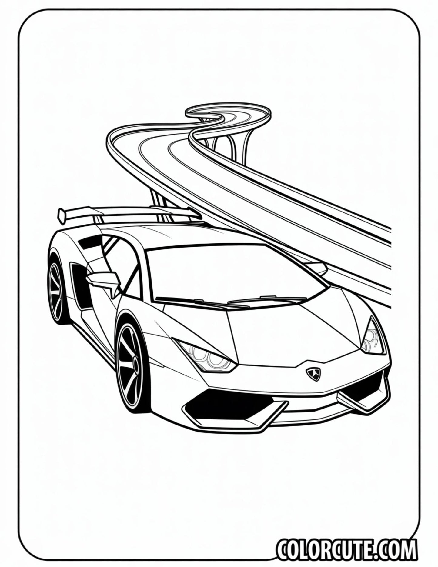 Convertible Lamborghini Coloring Pages - Free PDF Printables