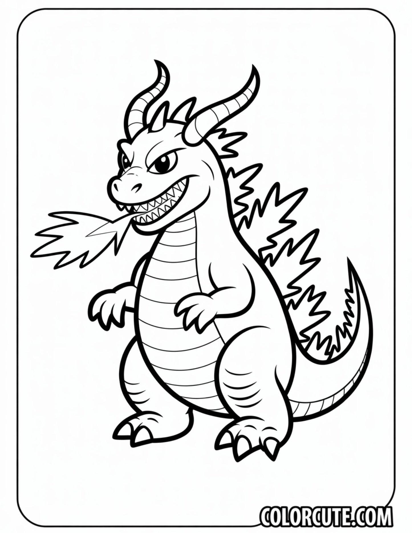 Dragon Godzilla Coloring Pages | Free PDF Printables