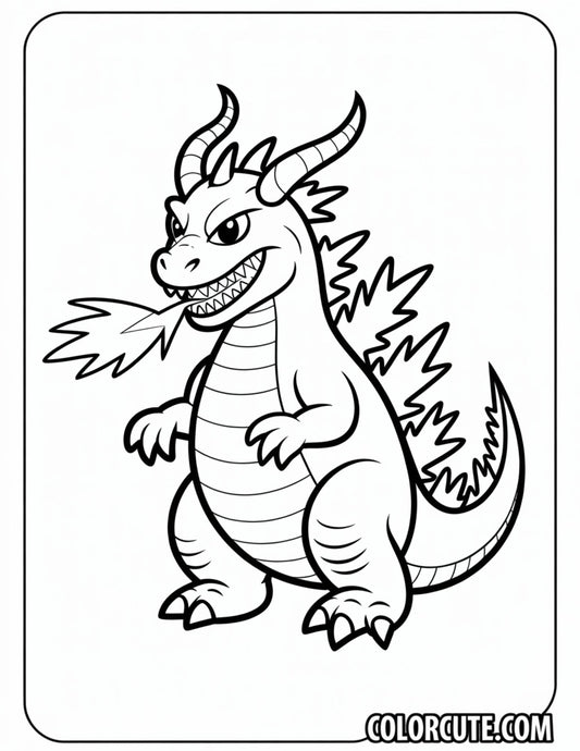 Dragon Godzilla Coloring Pages | Free PDF Printables