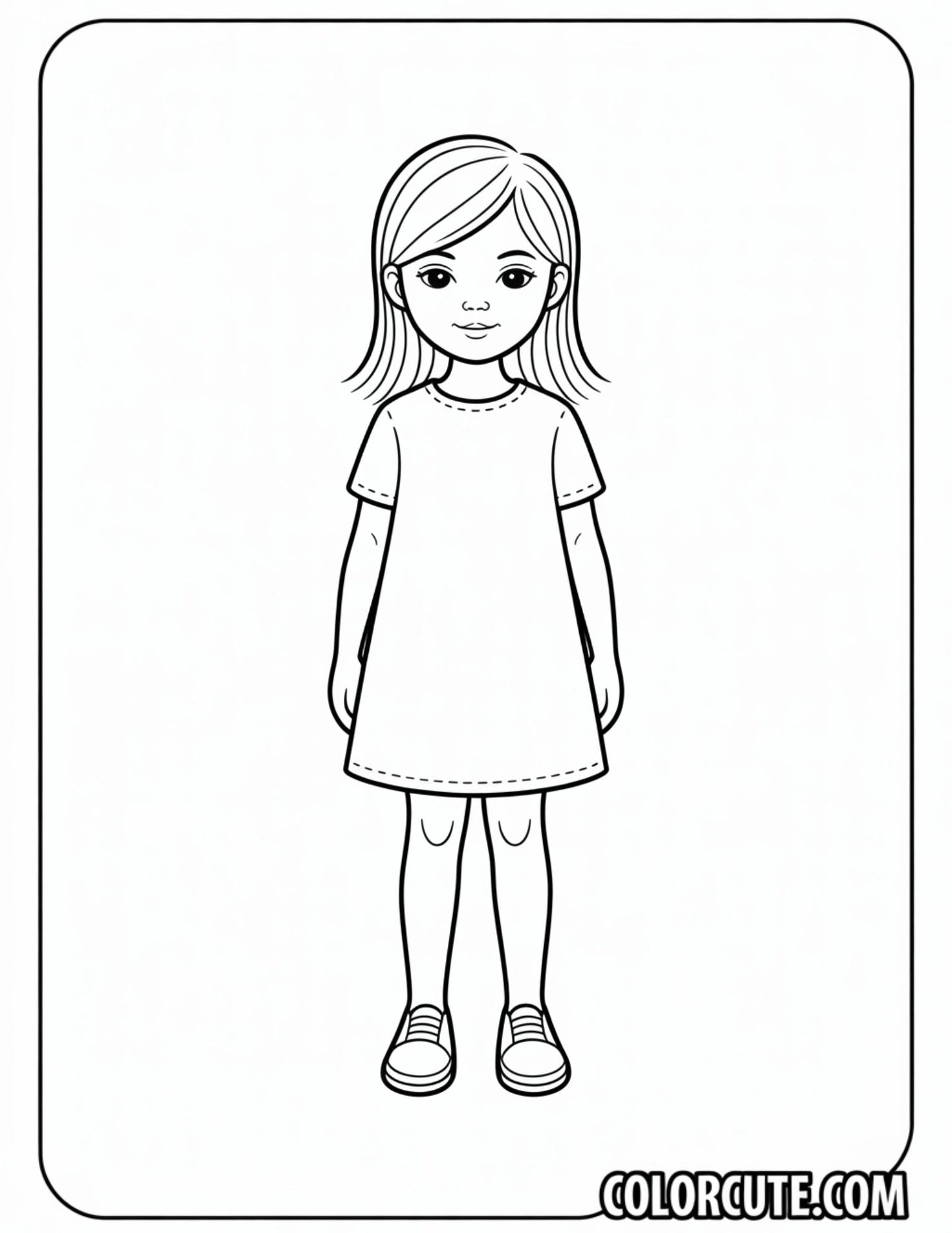 Dress Fashion Girl Coloring Pages | Free PDF Printables