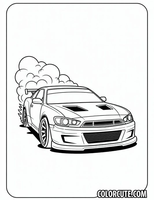 Drift Car Coloring Page | Free PDF Printables