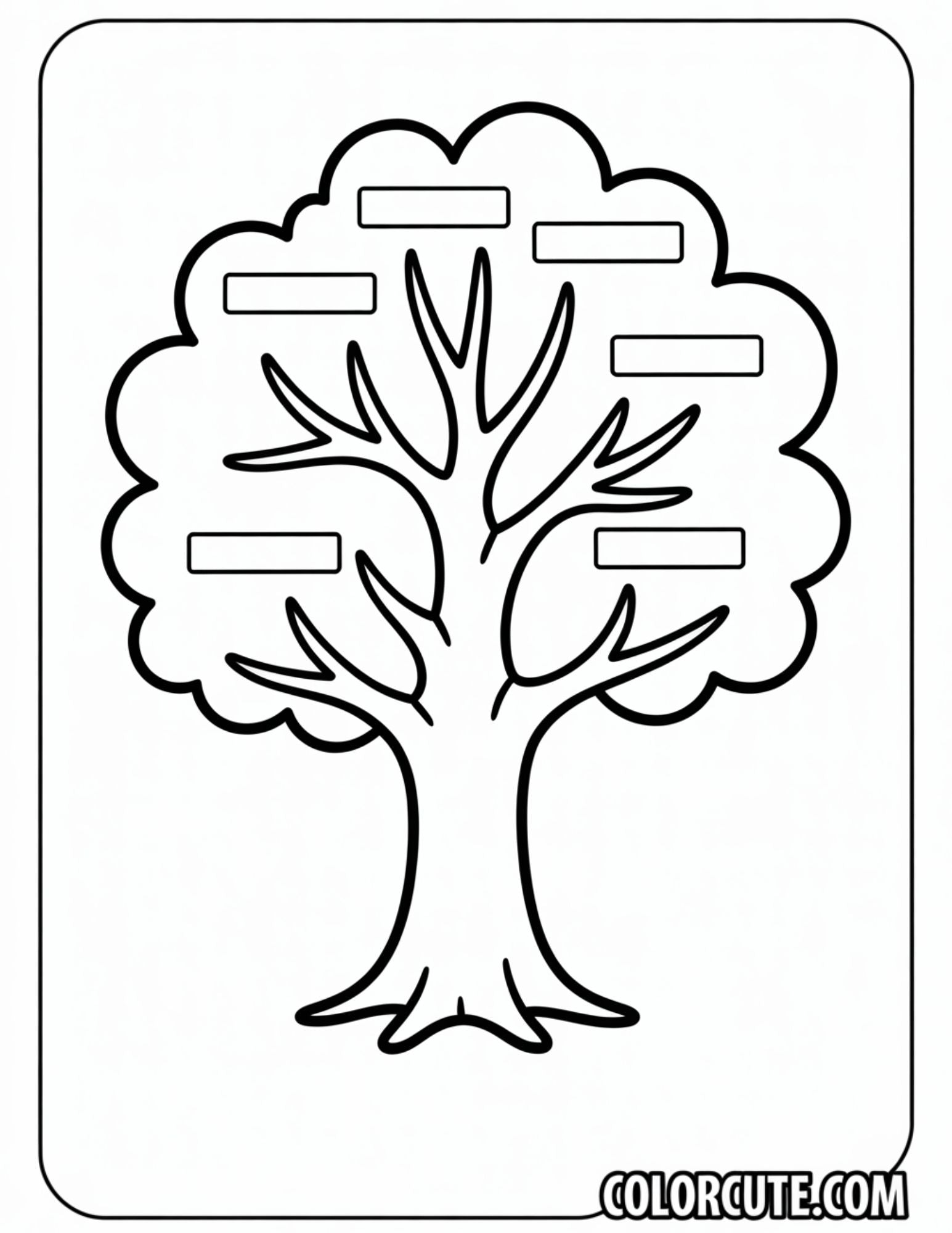 Family Tree Coloring Pages - Free PDF Printables – Color Cute - Free ...