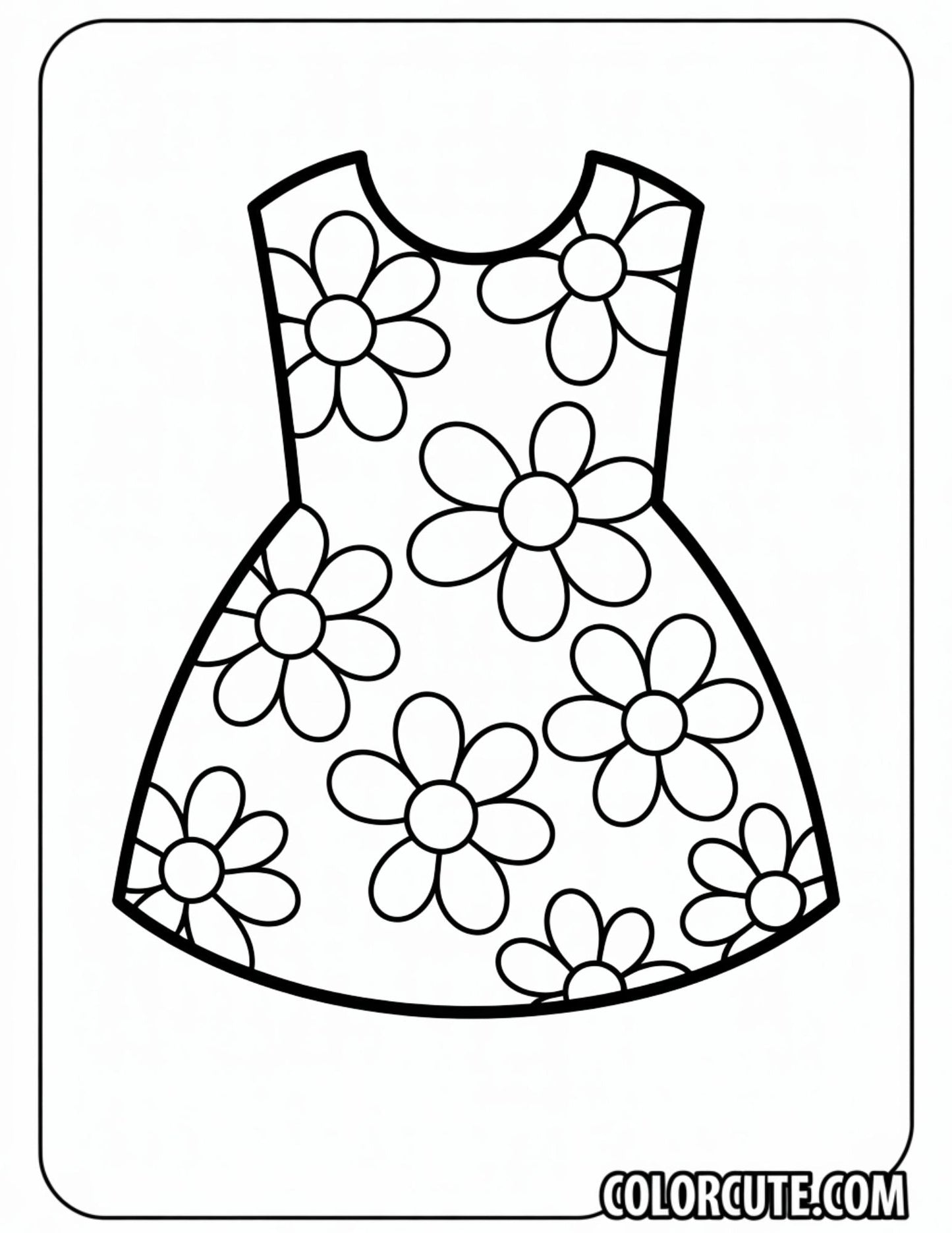 Flower Dress Coloring Pages | Free PDF Printables