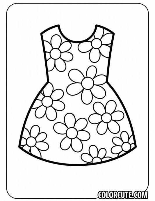 Flower Dress Coloring Pages | Free PDF Printables