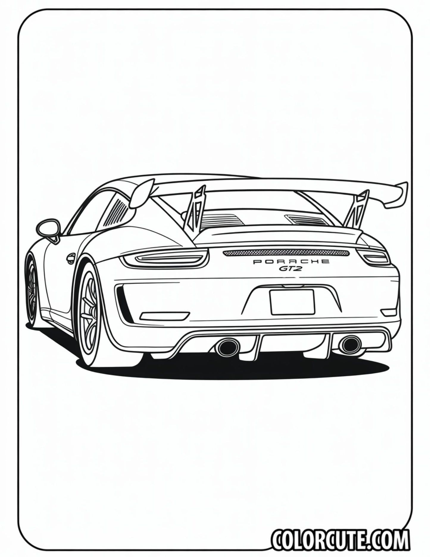 GT2 Porsche Coloring Pages | Free PDF Printables