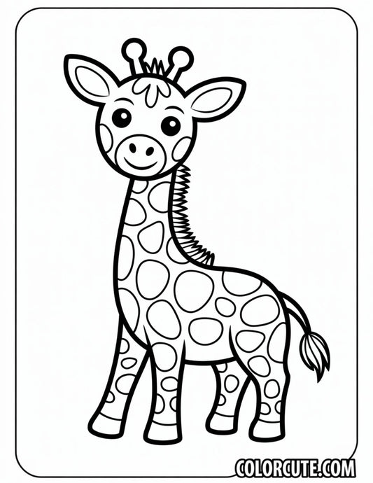 Giraffe Bold and Easy Coloring Pages | Free PDF Printables