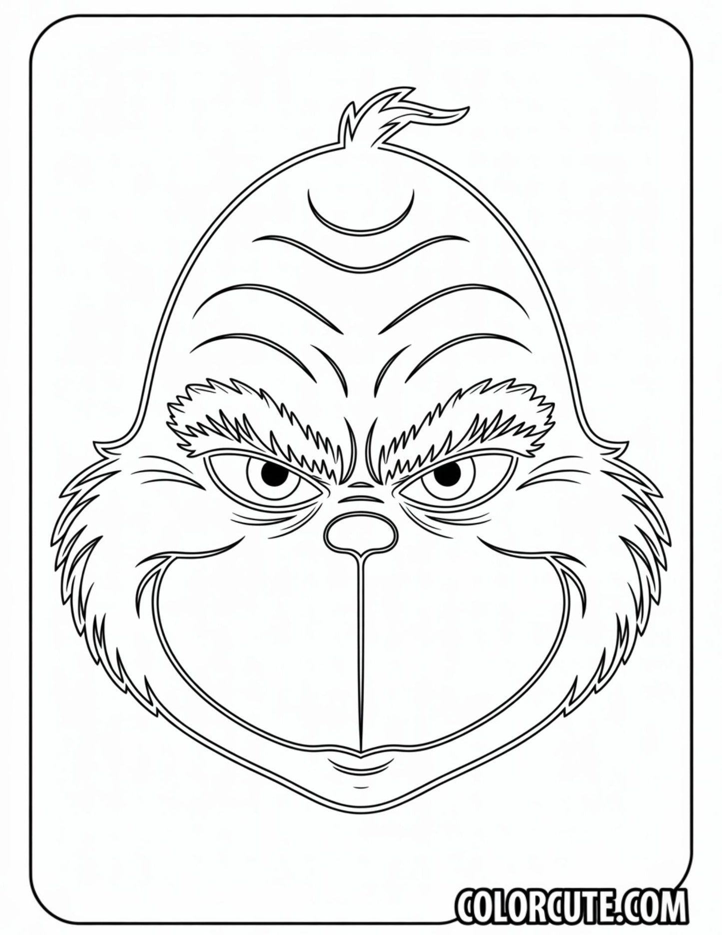 Grinch Mask Coloring Page | Free PDF Printables
