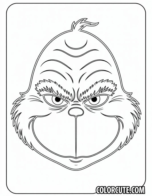 Grinch Mask Coloring Page | Free PDF Printables