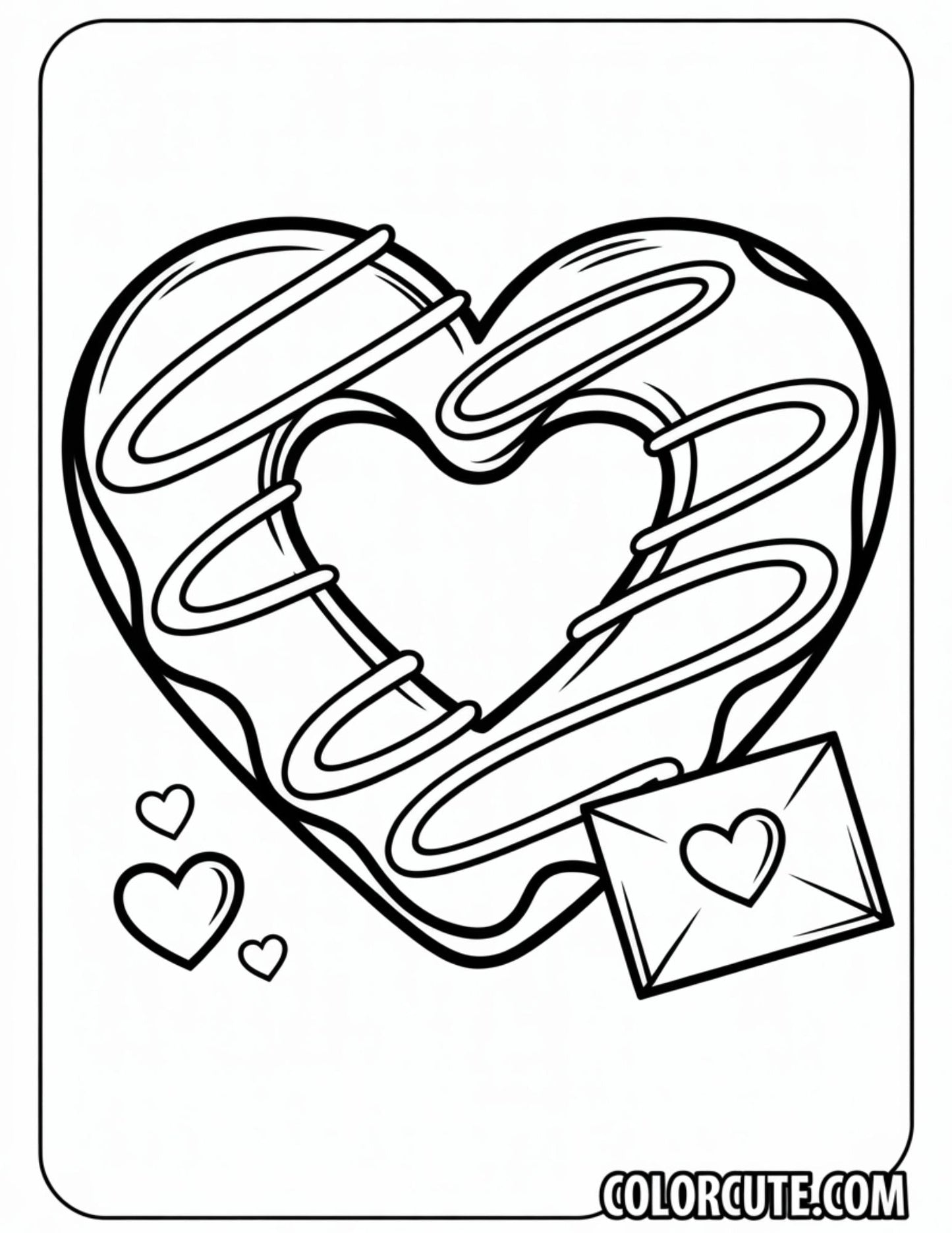 Heart Donut Coloring Pages Free Printable