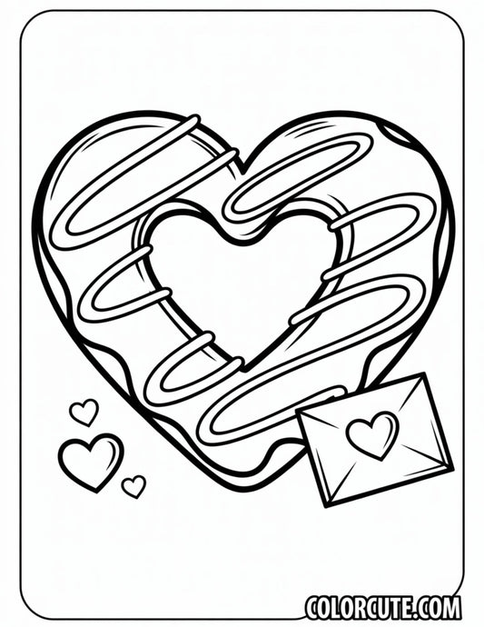 Heart Donut Coloring Pages Free Printable
