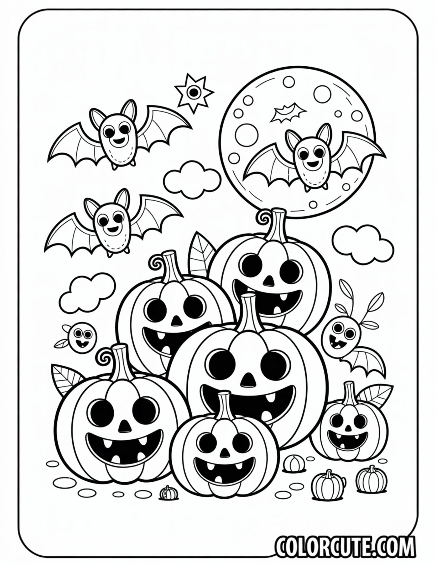 Kawaii Halloween Coloring Pages | Free PDF Printables