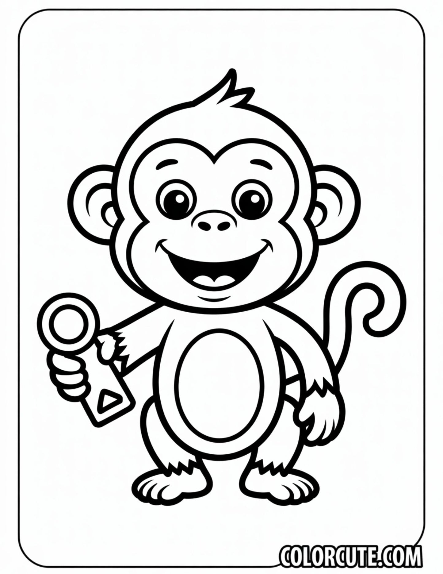 Kids Monkey Coloring Page Free PDF Printables