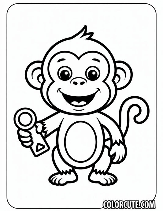 Kids Monkey Coloring Page Free PDF Printables
