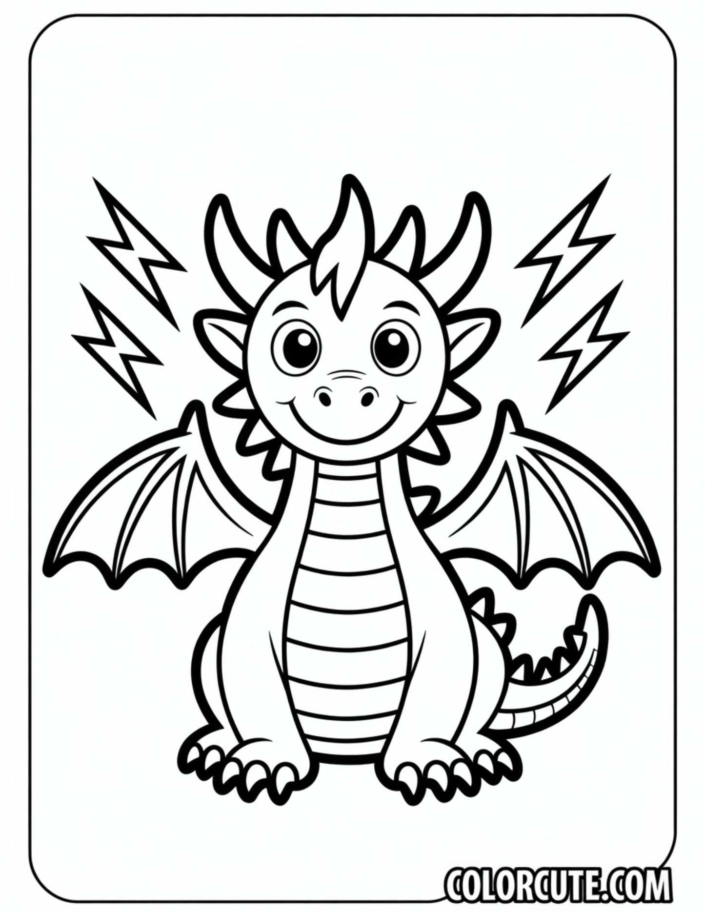 Lightning Dragon Coloring Pages | Free PDF Printables
