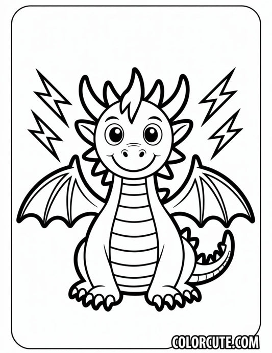 Lightning Dragon Coloring Pages | Free PDF Printables