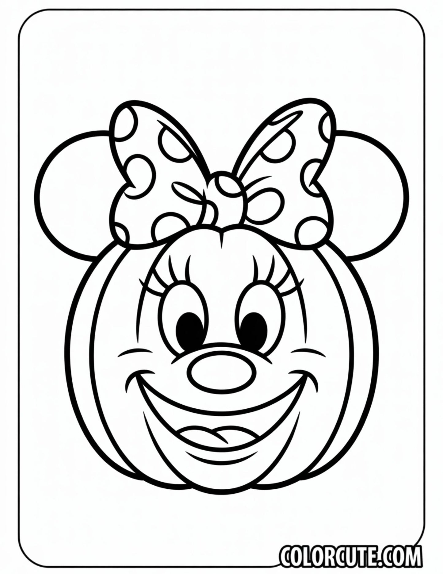 Minnie Mouse Pumpkin Coloring Page | Free PDF Printables