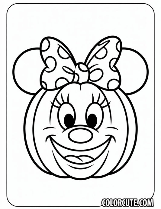 Minnie Mouse Pumpkin Coloring Page | Free PDF Printables