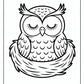 Sleeping Owl Coloring Pages | Free PDF Printables