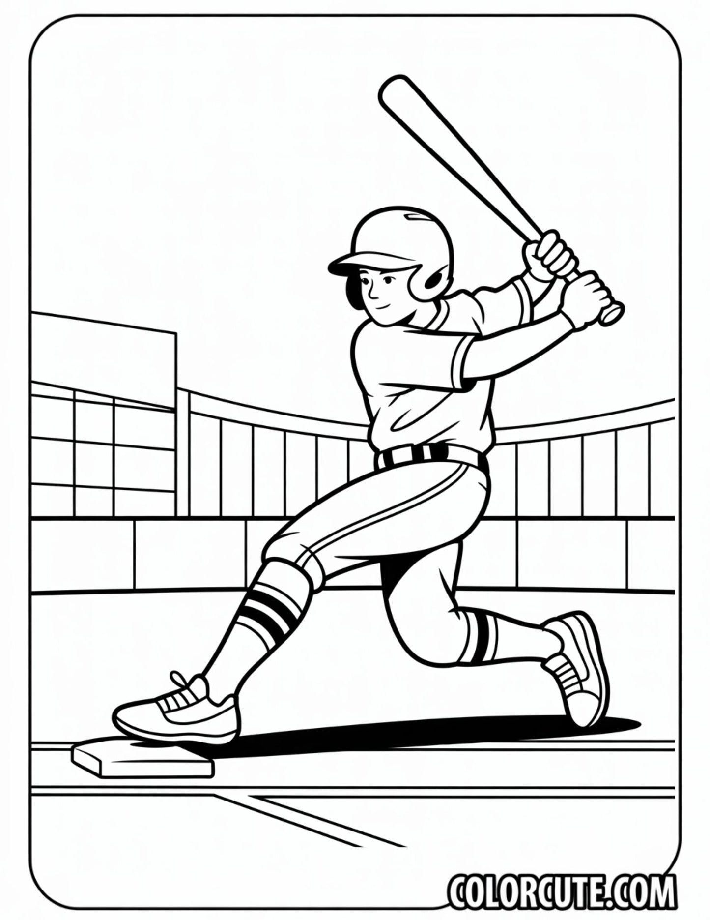 Baseball Player Coloring Pages | Free PDF Printables