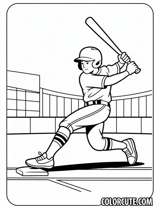 Baseball Player Coloring Pages | Free PDF Printables