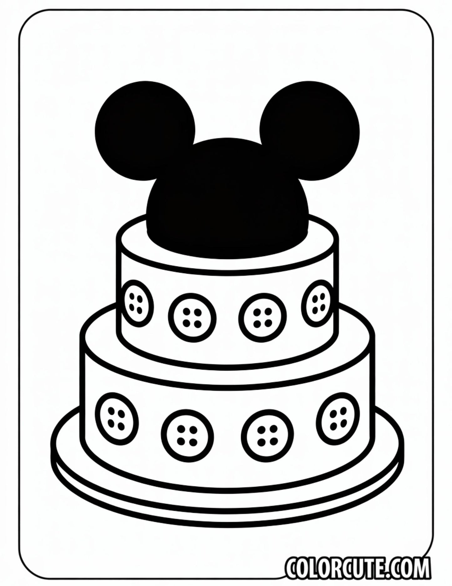 Cake Mickey Coloring Pages | Free PDF Printables