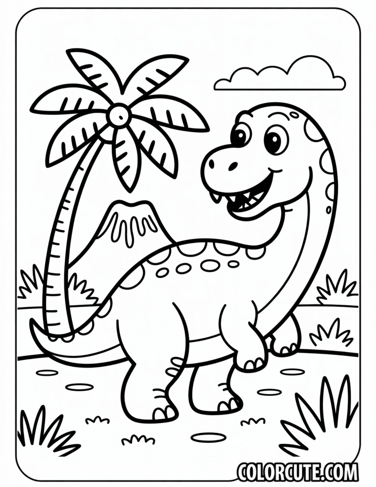 Dinosaur Preschool Coloring Page | Free PDF Printables