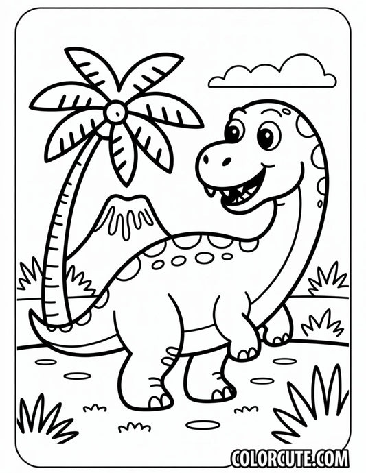 Dinosaur Preschool Coloring Page | Free PDF Printables
