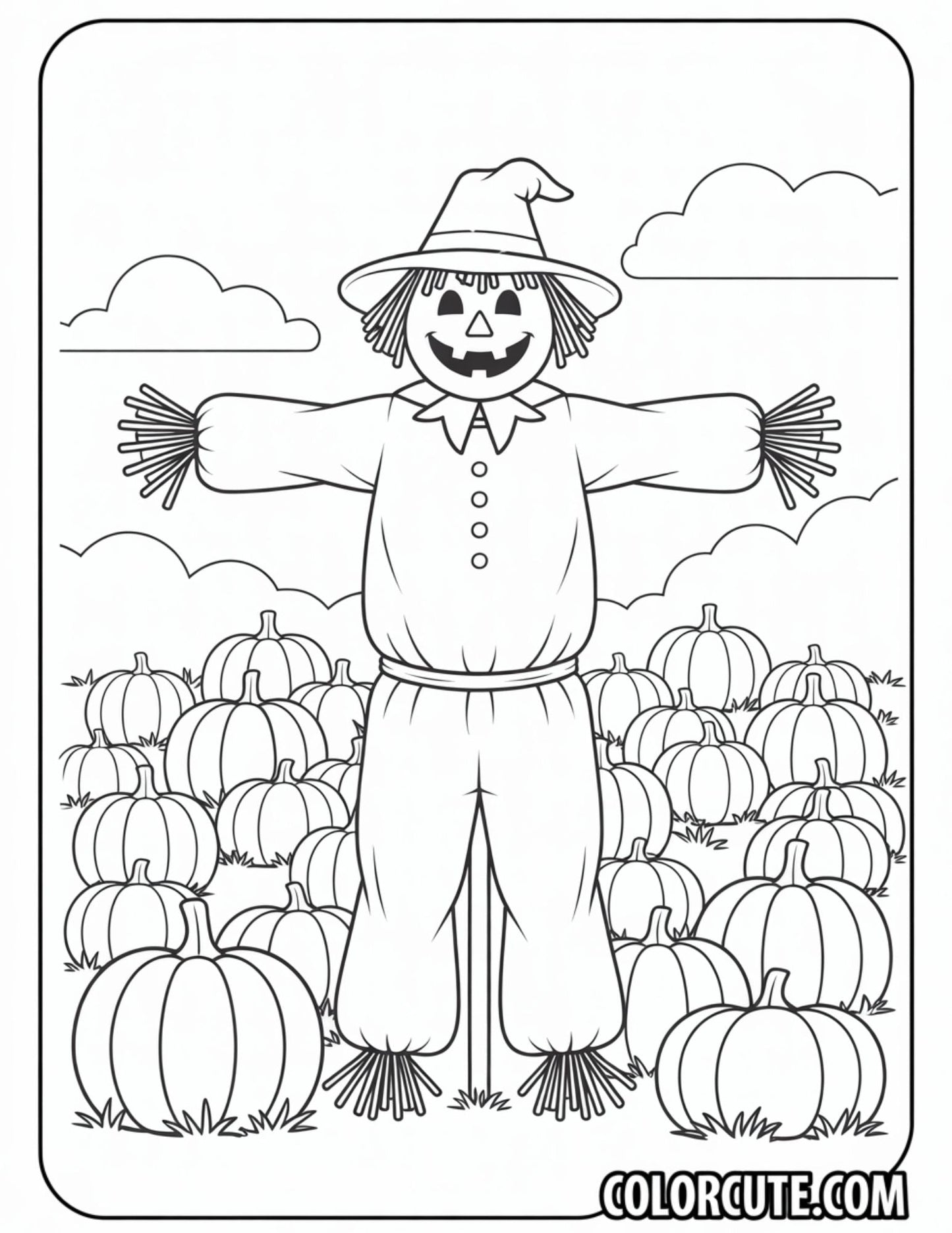 Fall Scarecrow Coloring Pages | Free PDF Printables