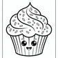 Fun Cupcake Simple Coloring Pages | Free PDF Printables