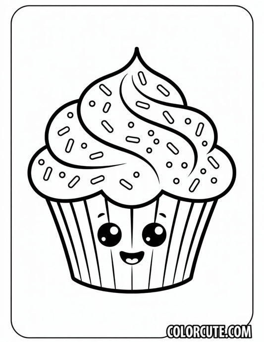 Fun Cupcake Simple Coloring Pages | Free PDF Printables
