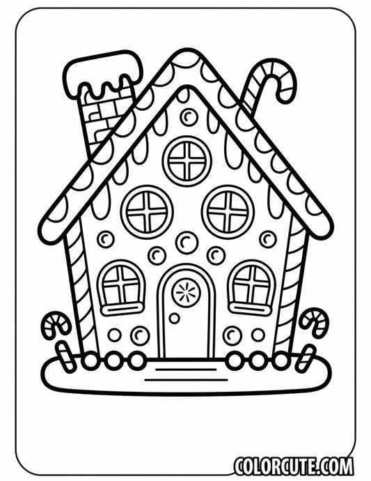 Gingerbread House Coloring Pages | Free PDF Printables