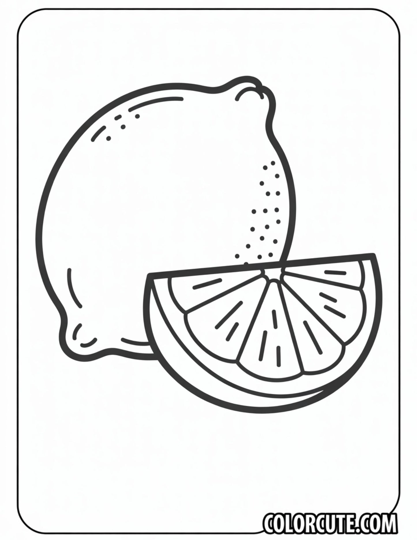 Lemon Coloring Page | Free PDF Printables