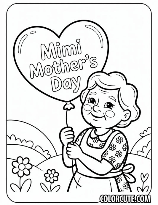 Mimi Mothers Day Coloring Pages Free PDF Printables