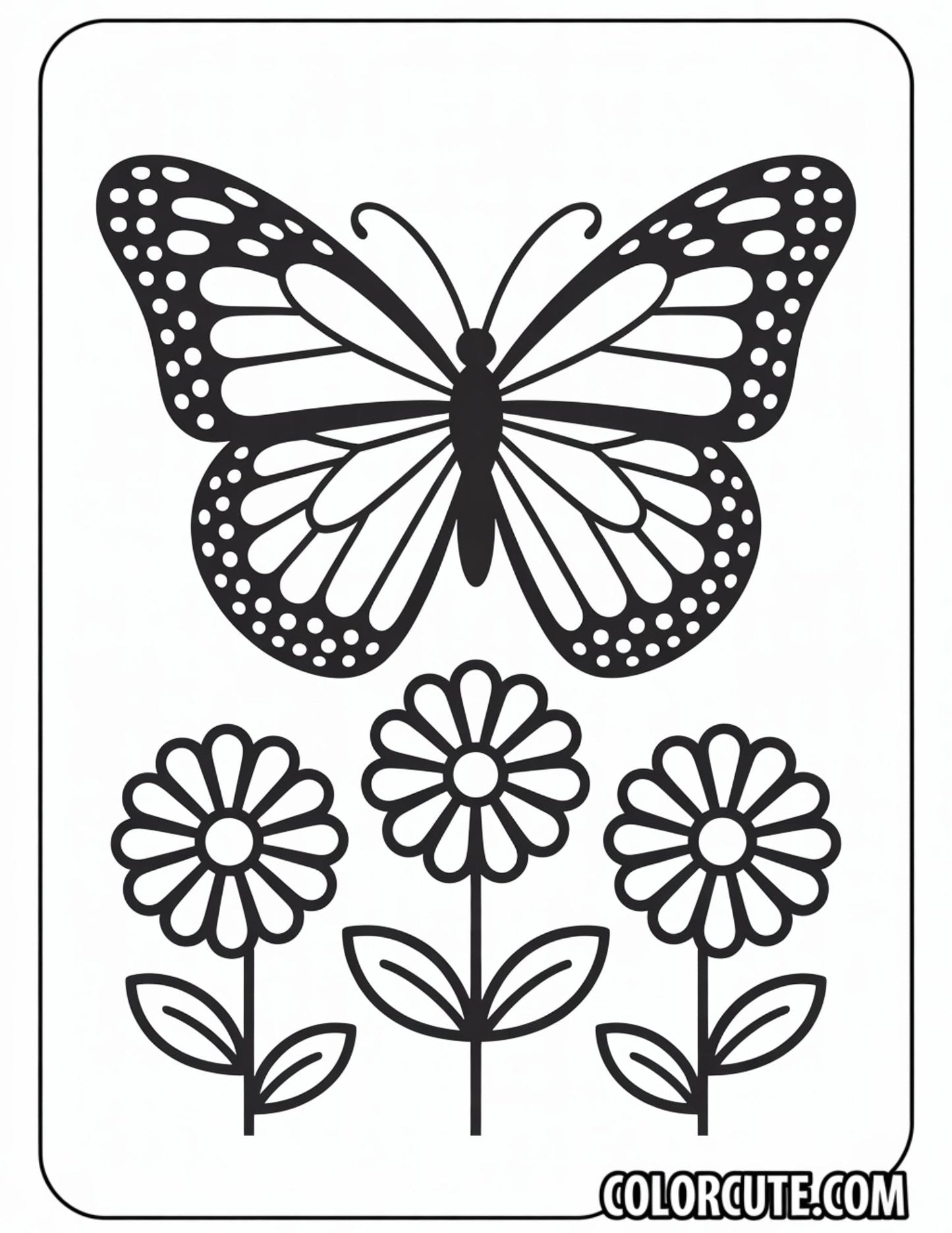 Spring Butterfly Coloring Pages Free PDF Printables