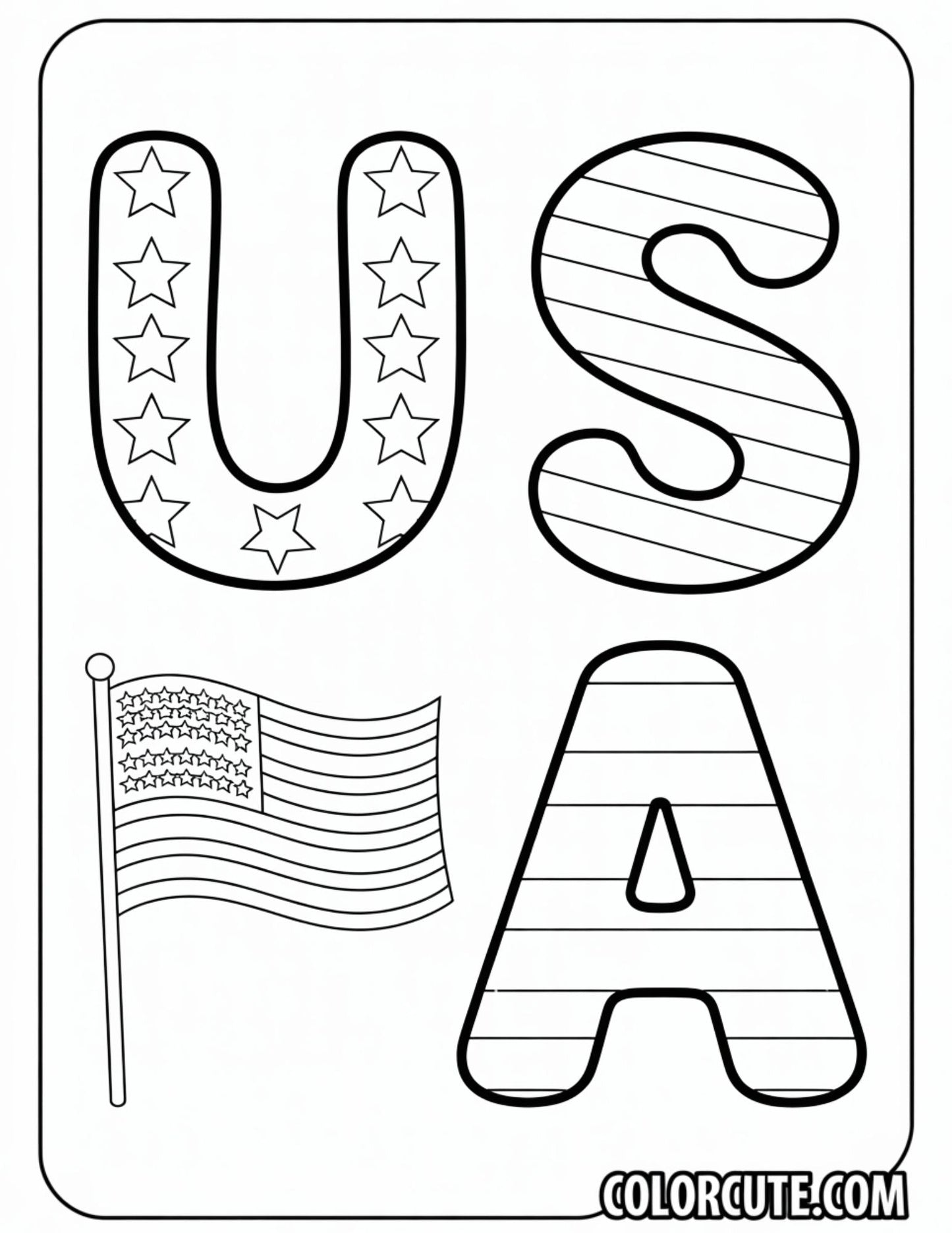 USA Letters Coloring Pages | Free PDF Printables