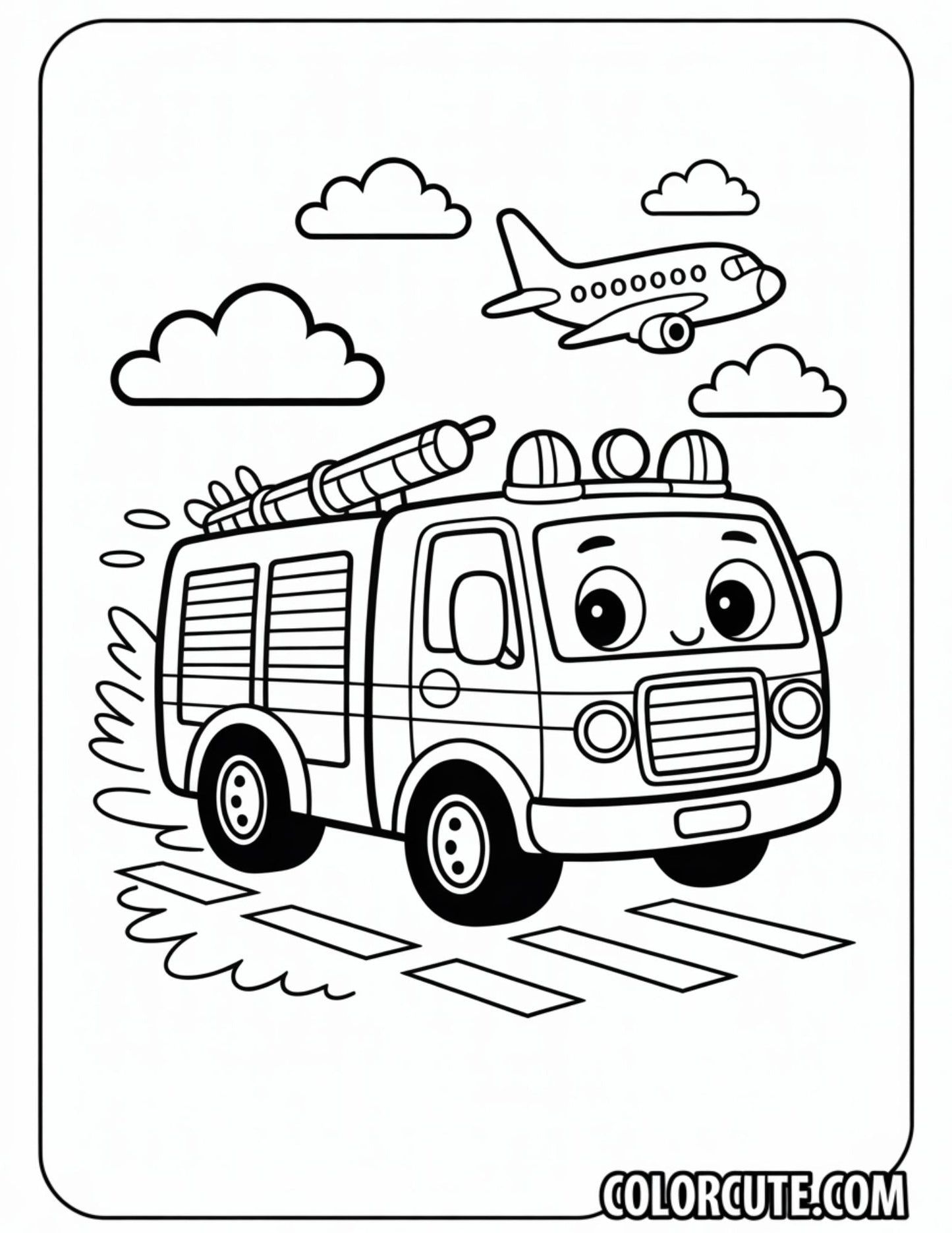 Vehicle Fire Truck Coloring Pages | Free PDF Printables