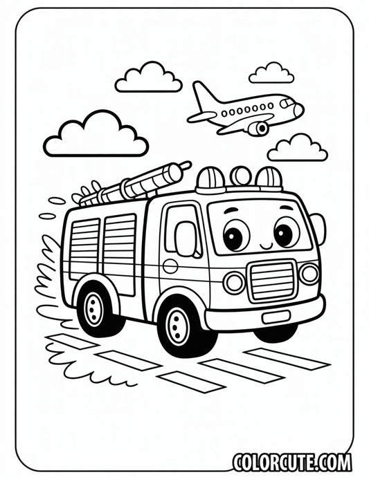 Vehicle Fire Truck Coloring Pages | Free PDF Printables
