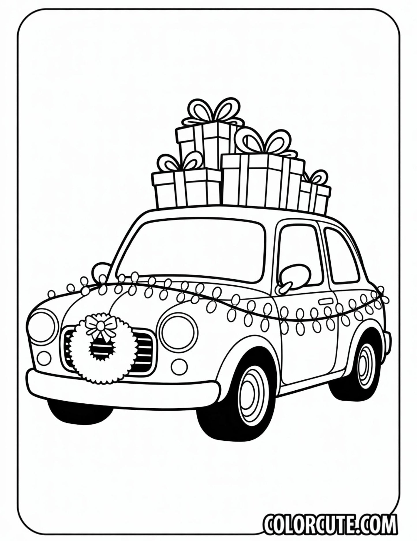 Christmas Car Coloring Pages | Free PDF Printables