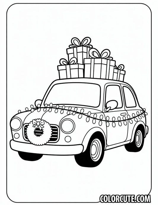 Christmas Car Coloring Pages | Free PDF Printables