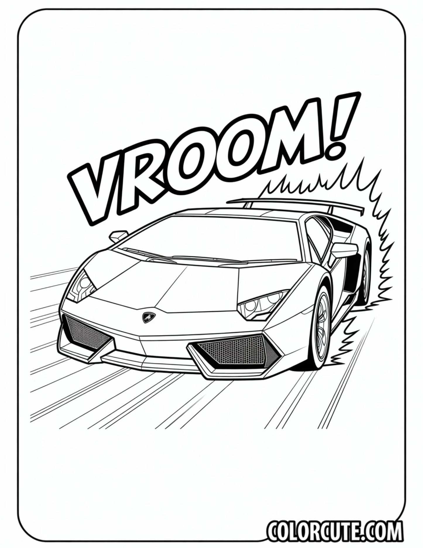 Classic Lamborghini Coloring Pages - Free PDF Printables
