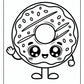 Cute Kawaii  Donut Coloring Pages Free Printable