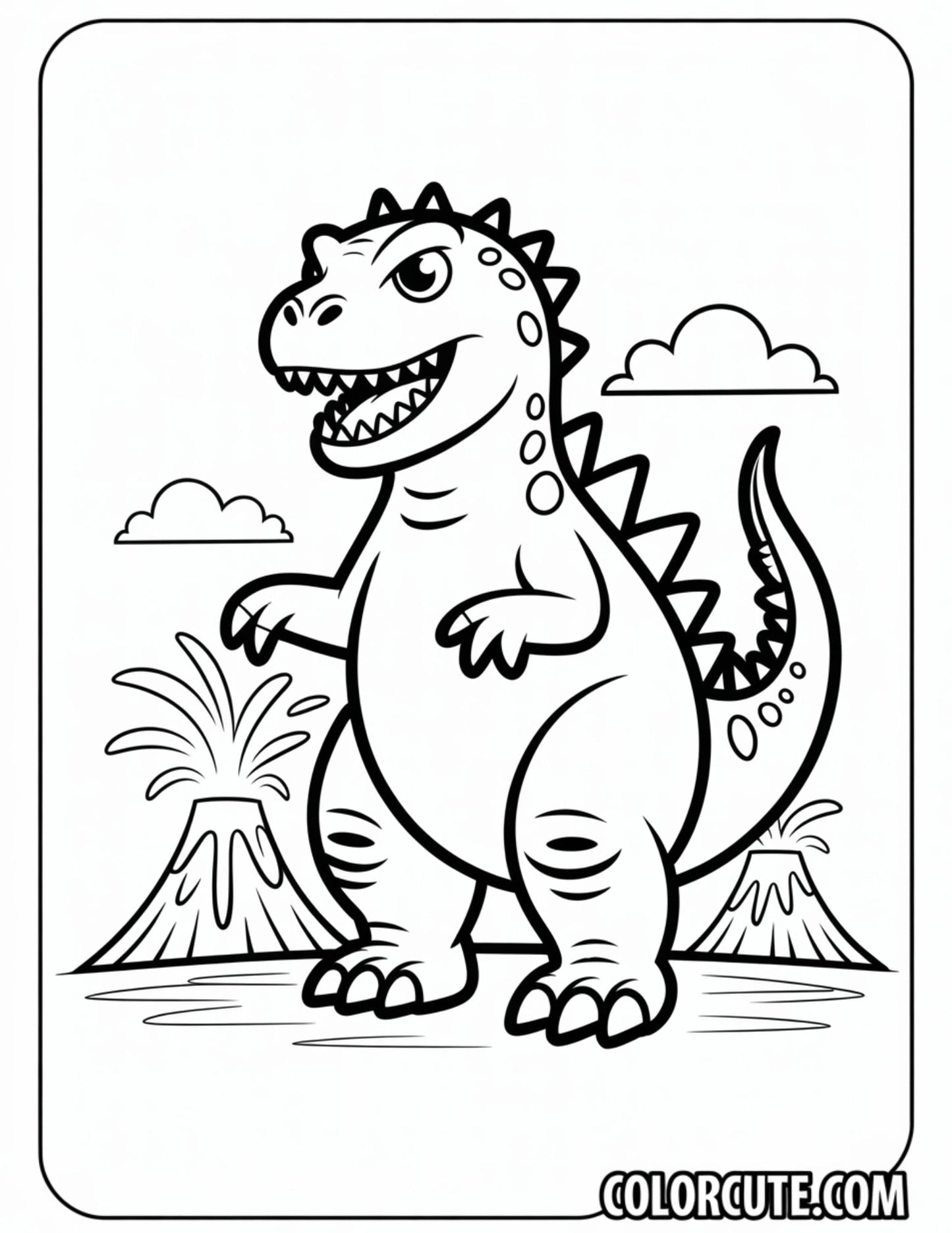 Dinosaur Godzilla Coloring Pages | Free PDF Printables