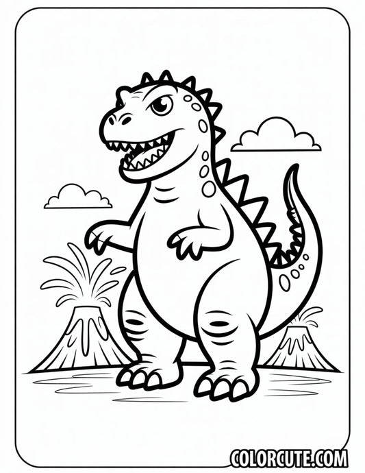 Dinosaur Godzilla Coloring Pages | Free PDF Printables