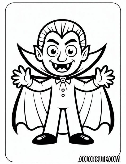 Dracula Halloween Coloring Page | Free PDF Printables