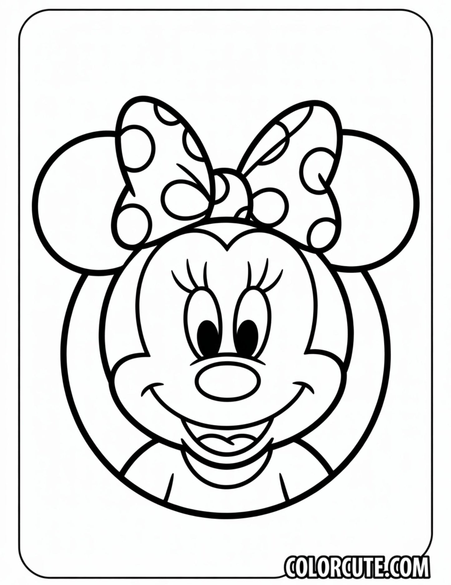 Ears Minnie Mouse Coloring Page | Free PDF Printables
