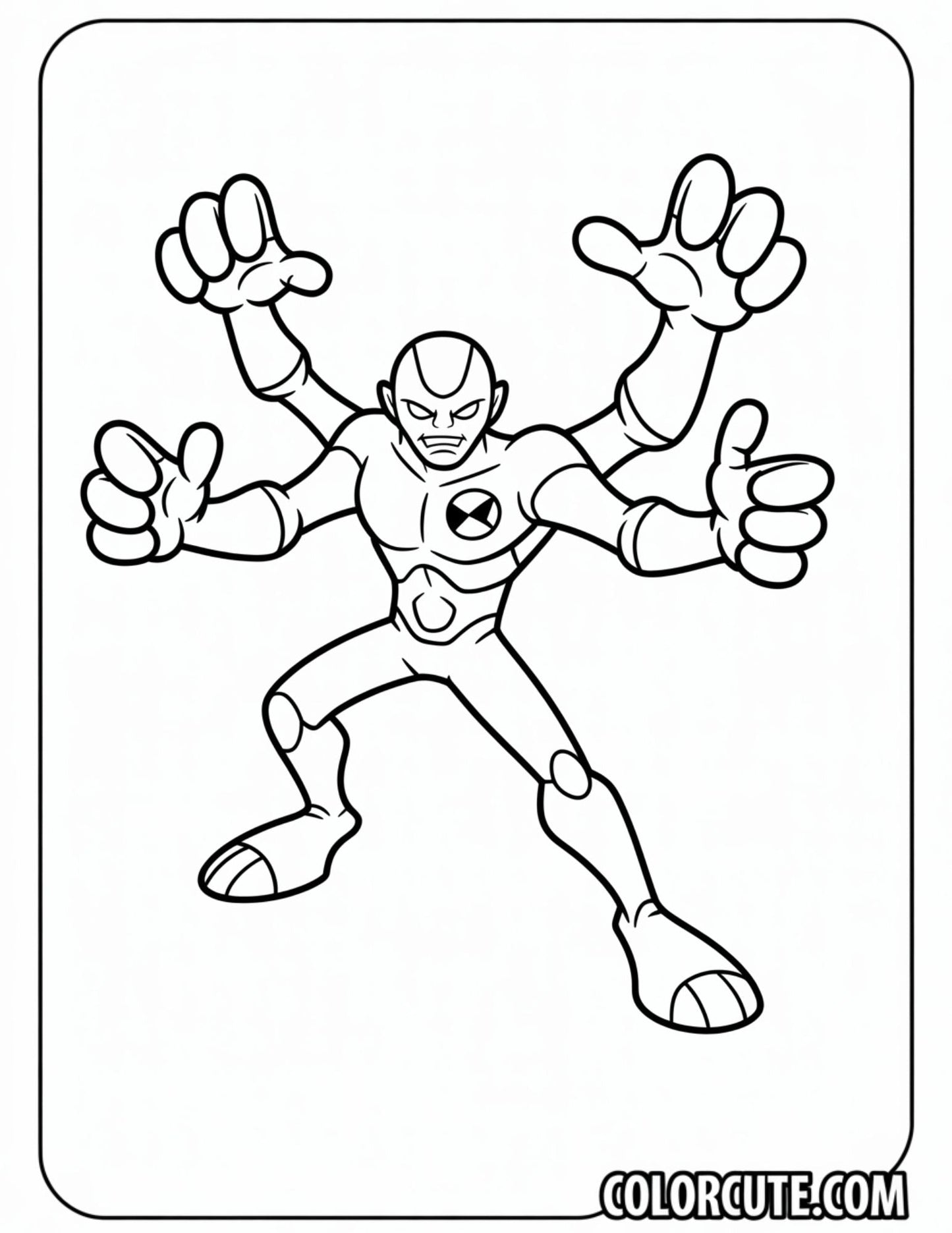 Four Arms Alien Coloring Pages Free PDF Printables