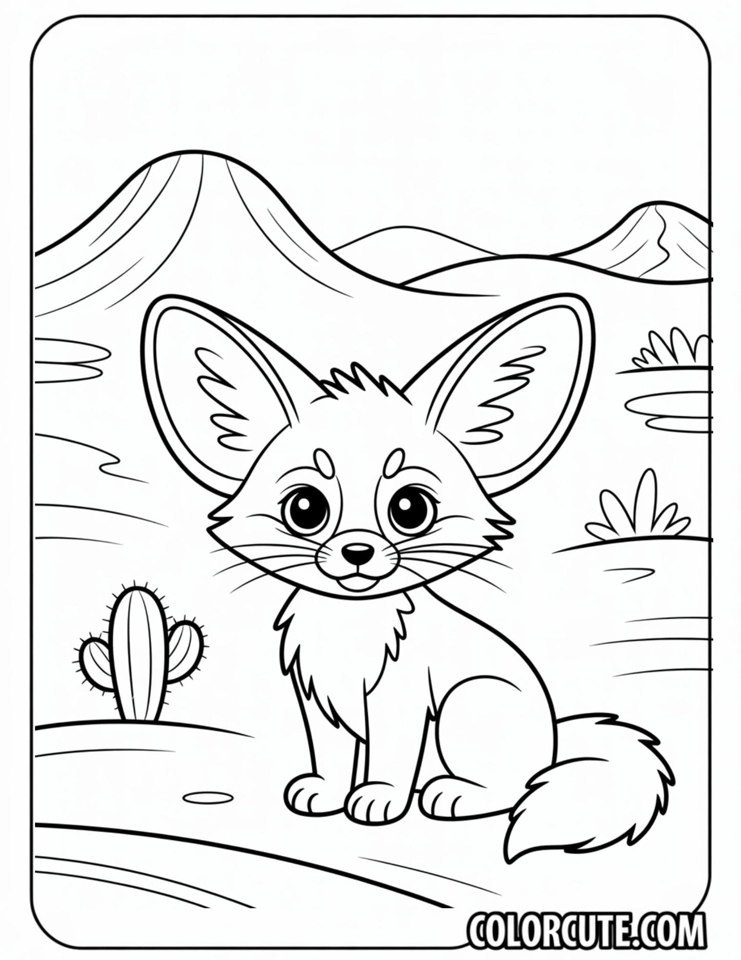 Fox Sitting Coloring Pages | Free PDF Printables