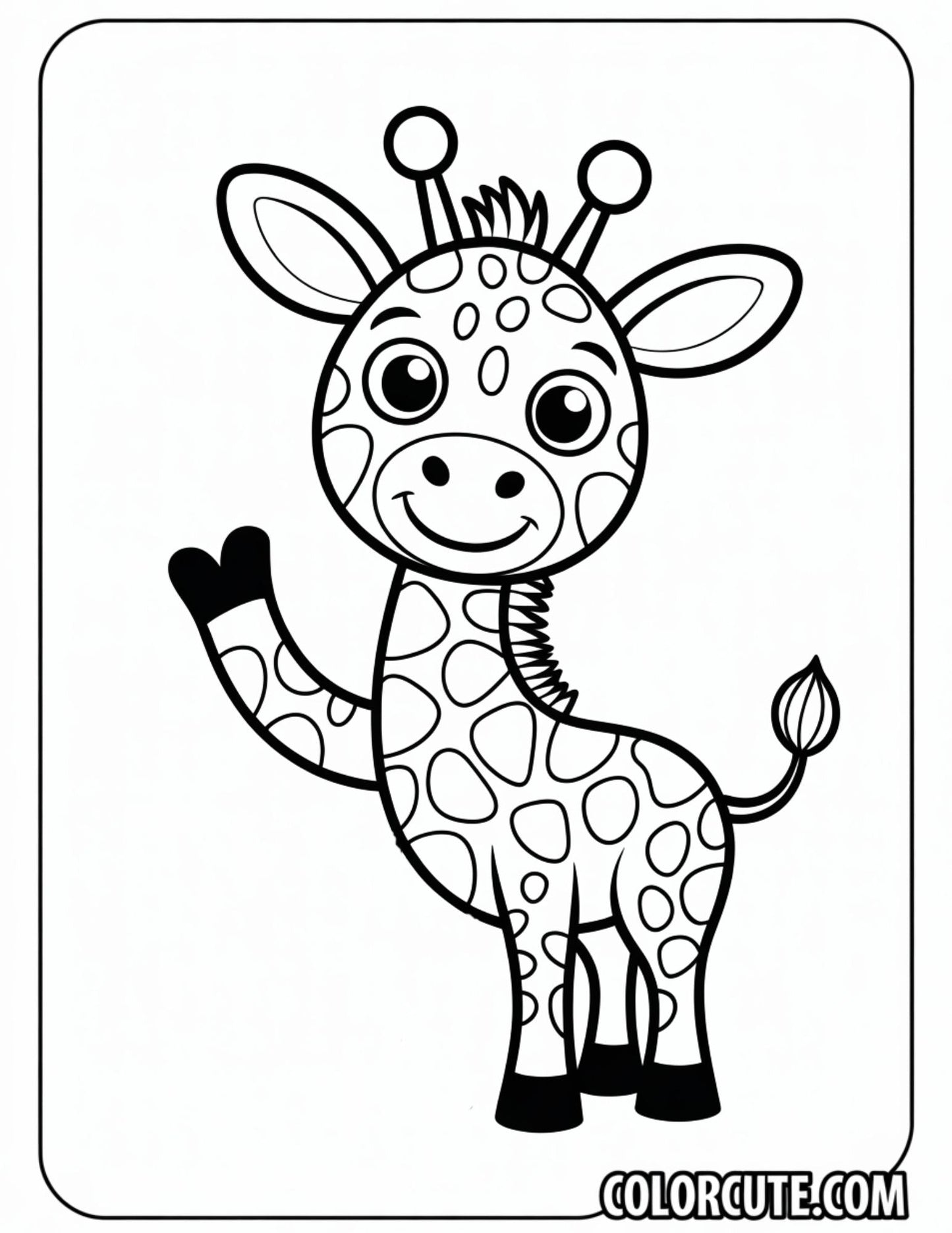 Friendly Giraffe Coloring Pages | Free PDF Printables