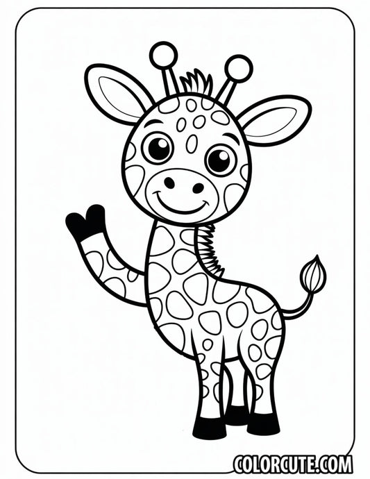 Friendly Giraffe Coloring Pages | Free PDF Printables